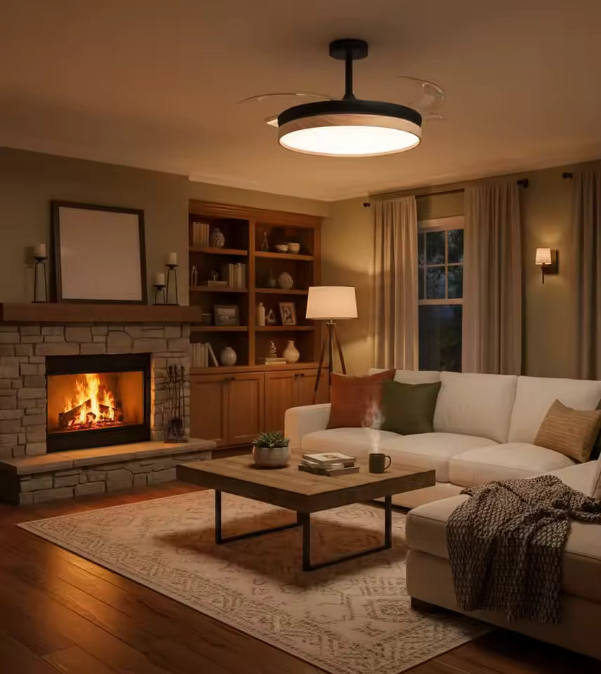 BEL AIR HOME - COSMOS Ceiling Fan with Light, LED adjustable (3 temperatures), DC motor for quiet operation, remote control, and modern design, perfect for enhancing your home's decor and comfort