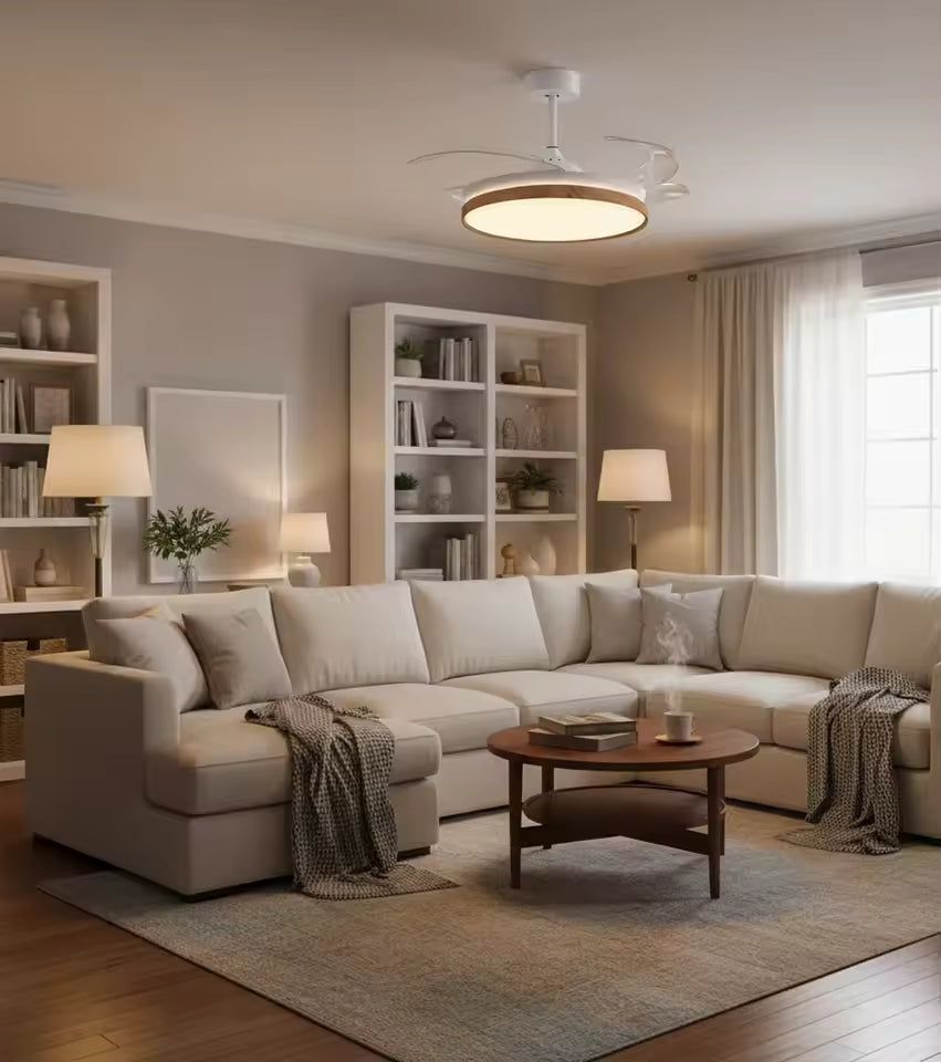 BEL AIR HOME - COSMOS Ceiling Fan with Light, LED adjustable (3 temperatures), DC motor for quiet operation, remote control, and modern design, perfect for enhancing your home's decor and comfort