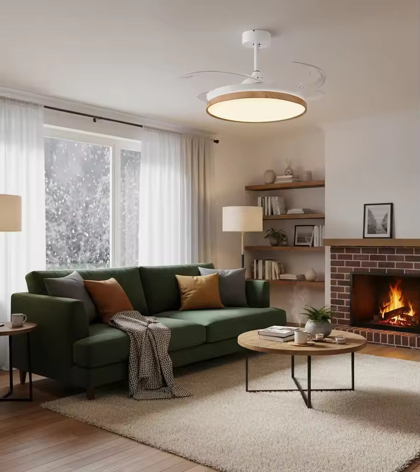 BEL AIR HOME - COSMOS Ceiling Fan with Light, LED adjustable (3 temperatures), DC motor for quiet operation, remote control, and modern design, perfect for enhancing your home's decor and comfort