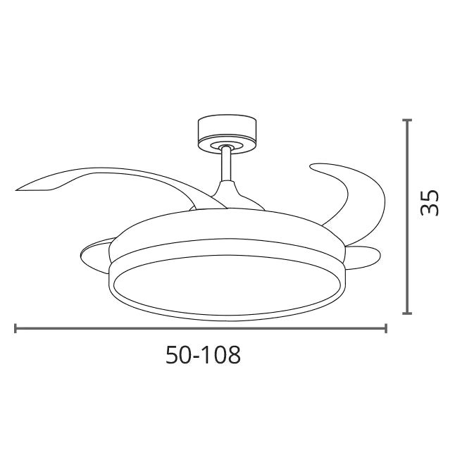BEL AIR HOME - COSMOS Ceiling Fan with Light, LED adjustable (3 temperatures), DC motor for quiet operation, remote control, and modern design, perfect for enhancing your home's decor and comfort