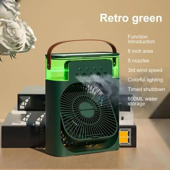 Portable Hydrocooling Air Cooler Fan with Humidifier 3 Speed Household Small Air Conditioner Desk Cooling Fan for Office Travel