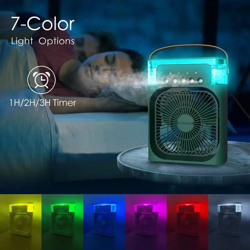 Portable Hydrocooling Air Cooler Fan with Humidifier 3 Speed Household Small Air Conditioner Desk Cooling Fan for Office Travel