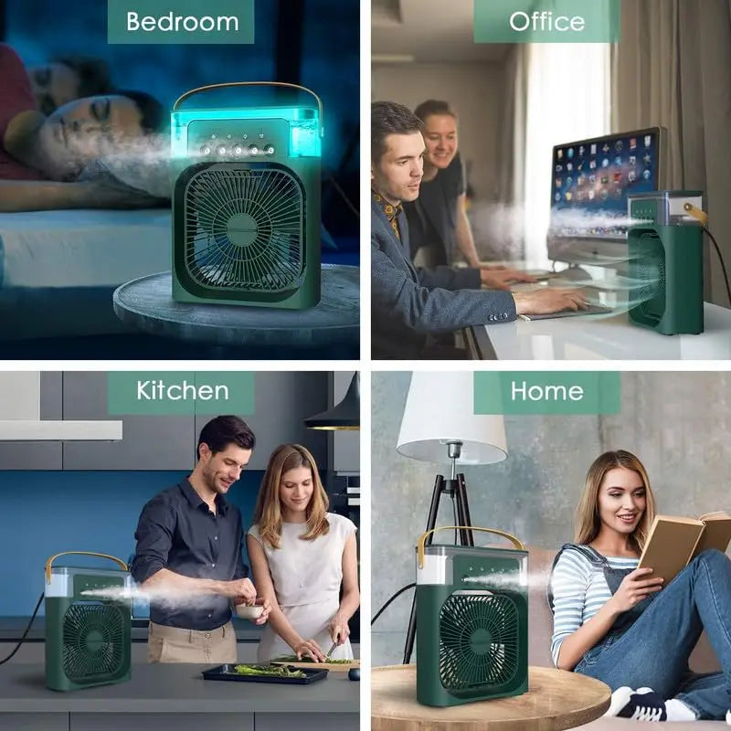 Portable Hydrocooling Air Cooler Fan with Humidifier 3 Speed Household Small Air Conditioner Desk Cooling Fan for Office Travel