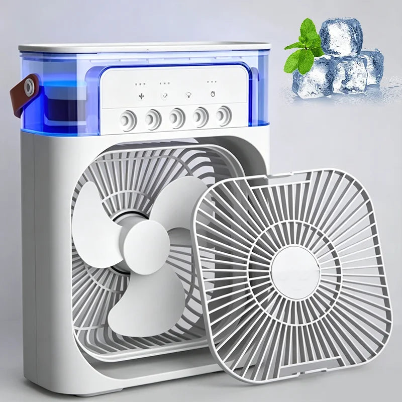 Portable Hydrocooling Air Cooler Fan with Humidifier 3 Speed Household Small Air Conditioner Desk Cooling Fan for Office Travel